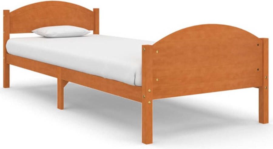 VidaXL -Bedframe-massief-grenenhout-honingbruin-100x200-cm