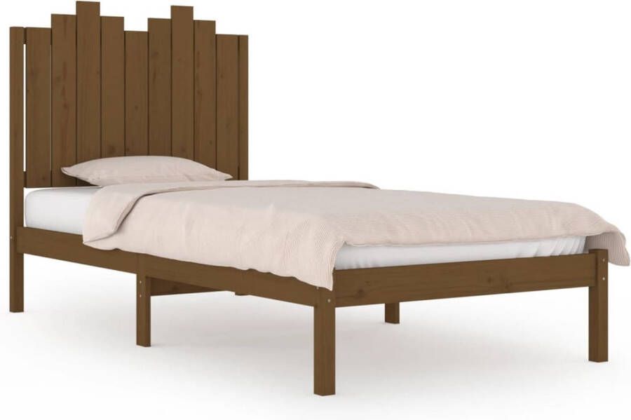 VidaXL -Bedframe-massief-grenenhout-honingbruin-100x200-cm