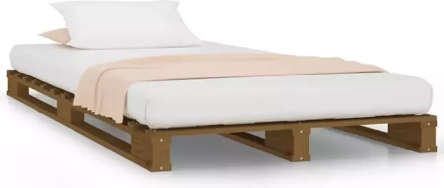 VidaXL -Palletbed-massief-grenenhout-honingbruin-100x200-cm - Foto 2