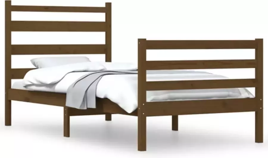 VidaXL -Bedframe-massief-grenenhout-honingbruin-100x200-cm - Foto 4