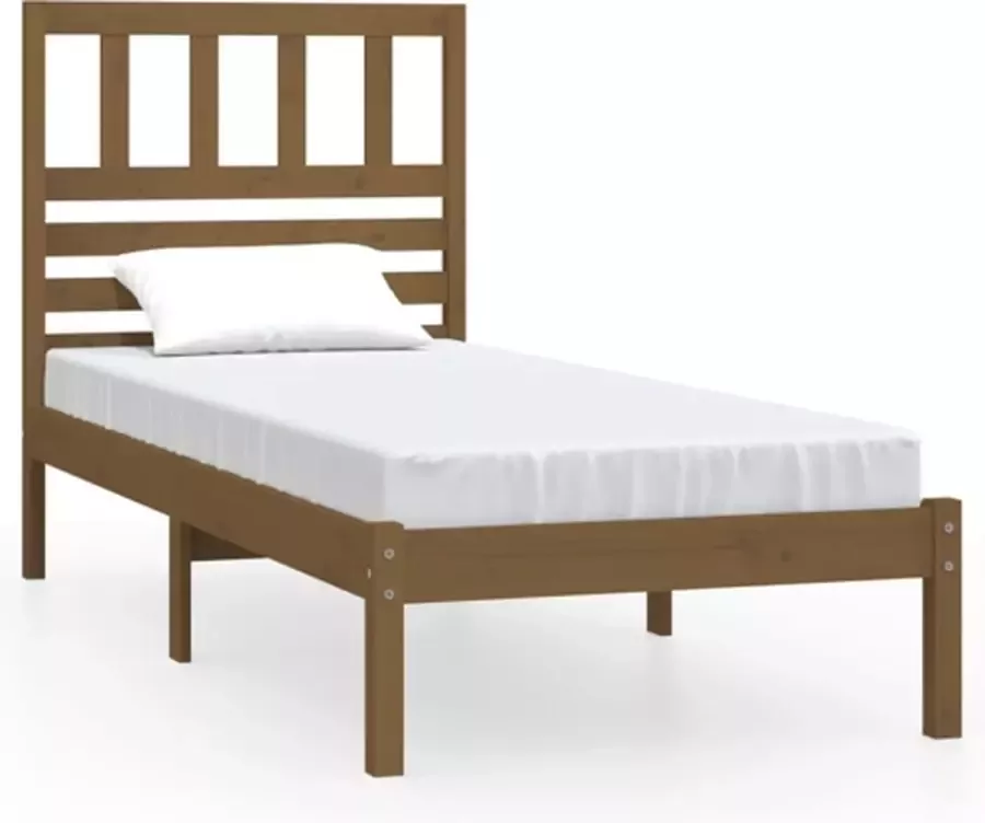 VidaXL -Bedframe-massief-grenenhout-honingbruin-100x200-cm - Foto 3