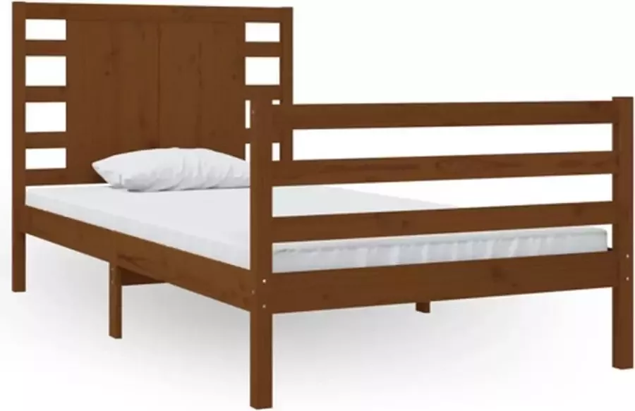 VidaXL -Bedframe-massief-grenenhout-honingbruin-100x200-cm - Foto 3