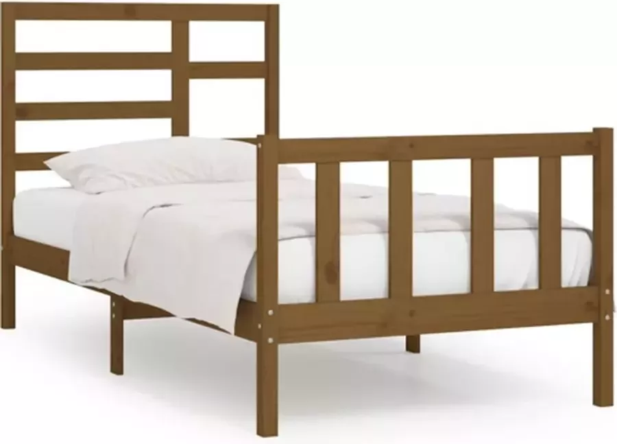 VidaXL -Bedframe-massief-grenenhout-honingbruin-100x200-cm - Foto 3