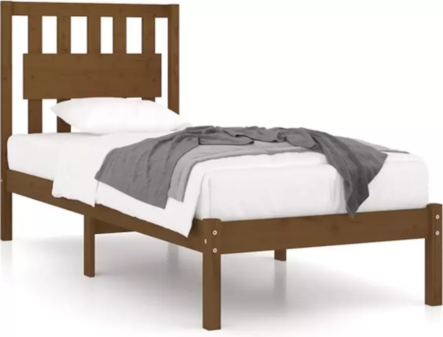 VidaXL -Bedframe-massief-grenenhout-honingbruin-100x200-cm - Foto 17