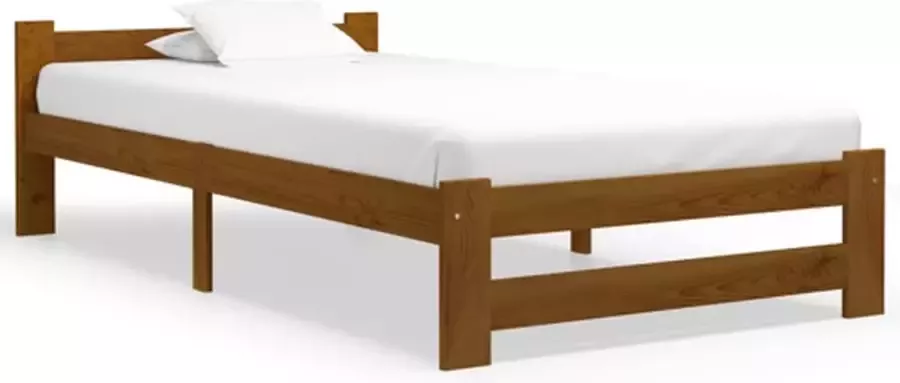 VidaXL -Bedframe-massief-grenenhout-honingbruin-100x200-cm - Foto 3
