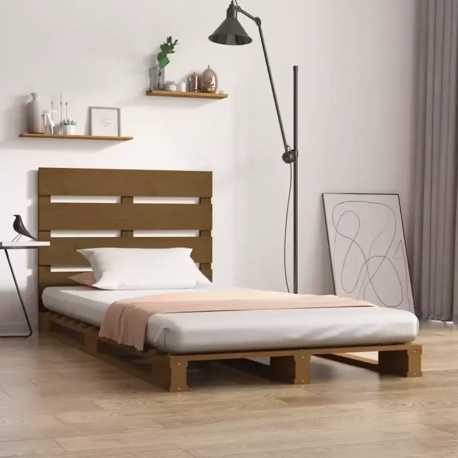 VidaXL -Bedframe-massief-grenenhout-honingbruin-100x200-cm - Foto 3