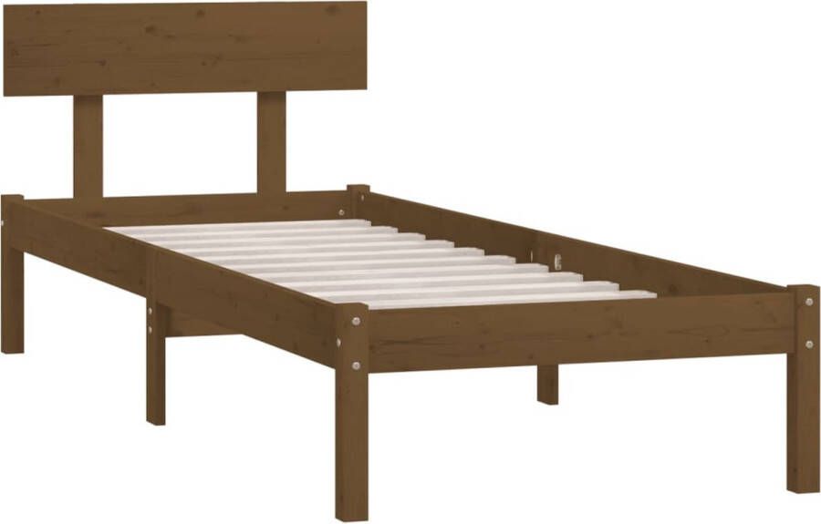 VidaXL -Bedframe-massief-grenenhout-honingbruin-100x200-cm - Foto 3