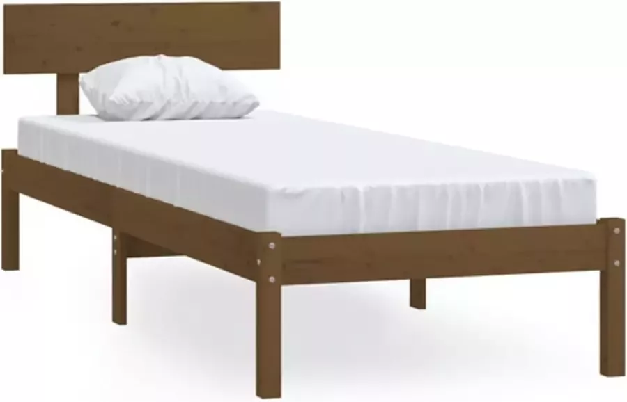 VidaXL -Bedframe-massief-grenenhout-honingbruin-100x200-cm - Foto 4