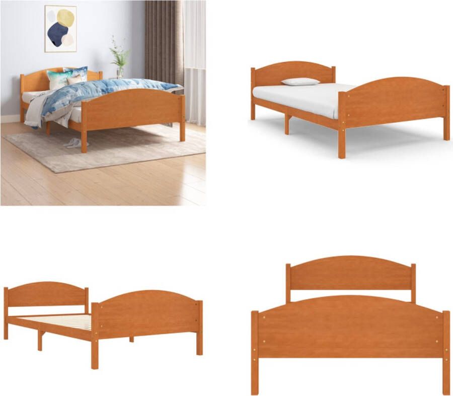 VidaXL Bedframe massief grenenhout honingbruin 120x200 cm Bedframe Bed Frame Bed Frames - Foto 2