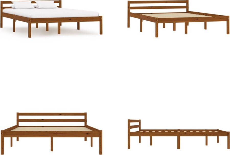 VidaXL Bedframe massief grenenhout honingbruin 120x200 cm Bedframe Bedframes Bed Frame Bed Frames - Foto 3