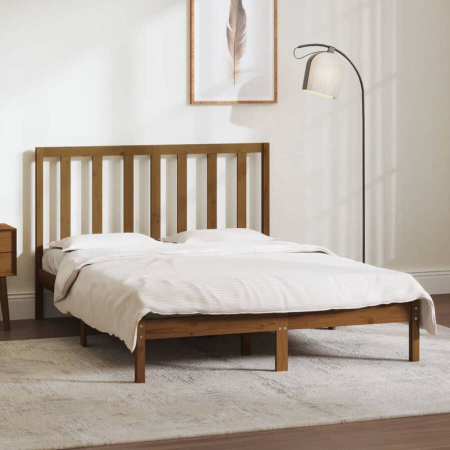 VidaXL -Bedframe-massief-grenenhout-honingbruin-140x190-cm - Foto 2