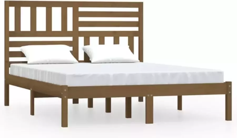 VidaXL -Bedframe-massief-grenenhout-honingbruin-140x190-cm - Foto 2