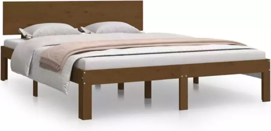 VidaXL -Bedframe-massief-grenenhout-honingbruin-140x190-cm - Foto 2