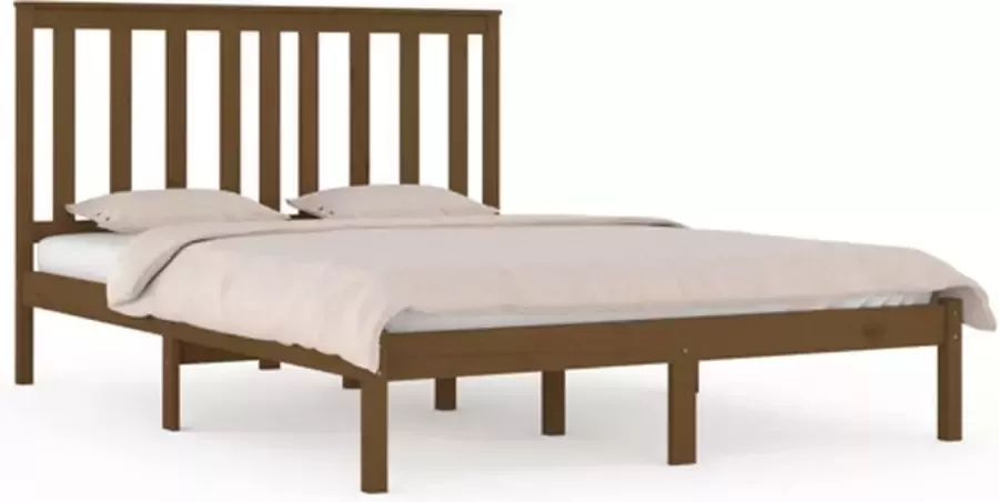 VidaXL -Bedframe-massief-grenenhout-honingbruin-140x190-cm - Foto 3