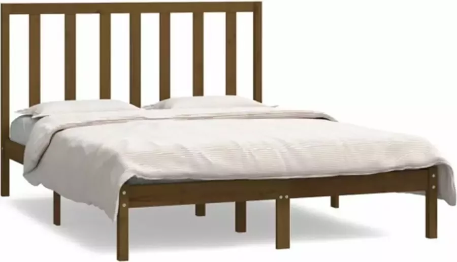 VidaXL -Bedframe-massief-grenenhout-honingbruin-140x190-cm - Foto 4