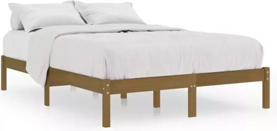 VidaXL -Bedframe-massief-grenenhout-honingbruin-140x190-cm - Foto 2