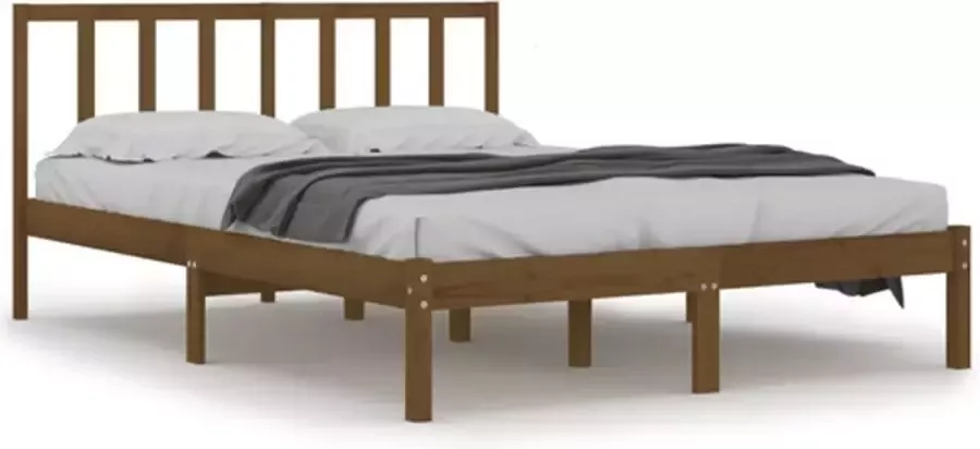 VidaXL -Bedframe-massief-grenenhout-honingbruin-140x190-cm - Foto 3