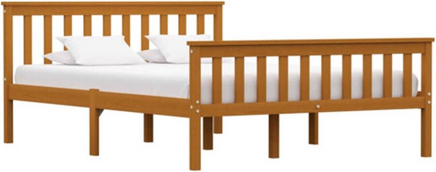 VidaXL -Bedframe-massief-grenenhout-honingbruin-140x200-cm