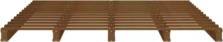 VidaXL Palletbed massief grenenhout honingbruin 140x200 cm - Foto 2