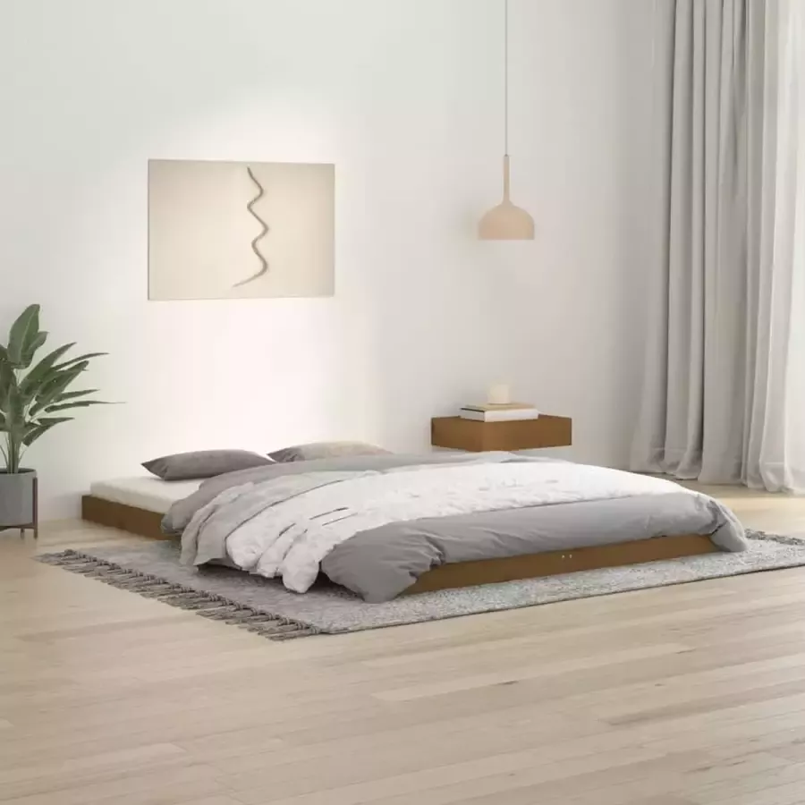 VidaXL -Bedframe-massief-grenenhout-honingbruin-140x200-cm - Foto 2