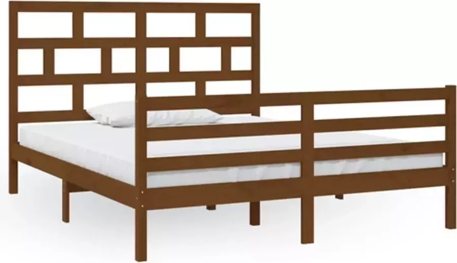 VidaXL -Bedframe-massief-grenenhout-honingbruin-160x200-cm - Foto 3