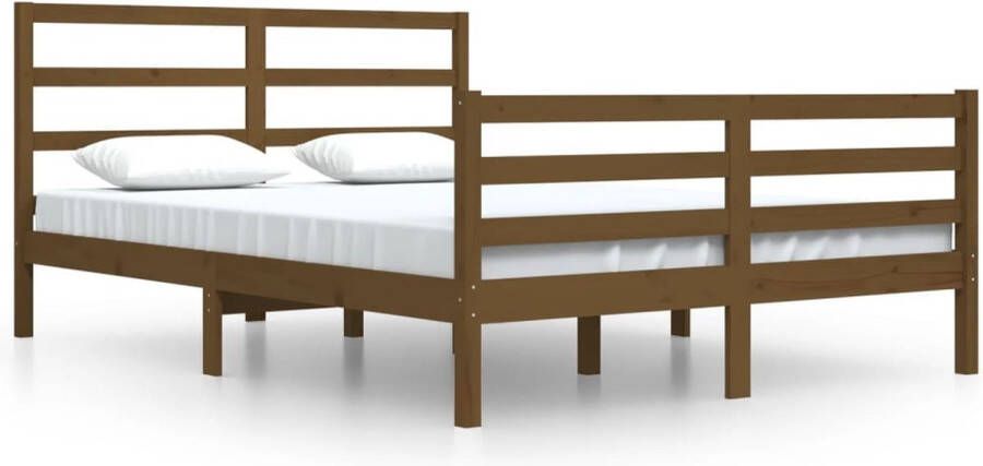 VidaXL -Bedframe-massief-grenenhout-honingbruin-160x200-cm - Foto 3