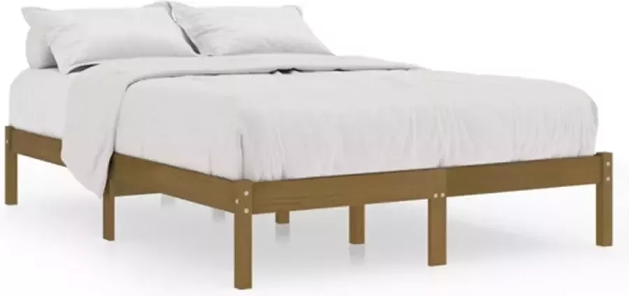 VidaXL -Bedframe-massief-grenenhout-honingbruin-160x200-cm - Foto 2