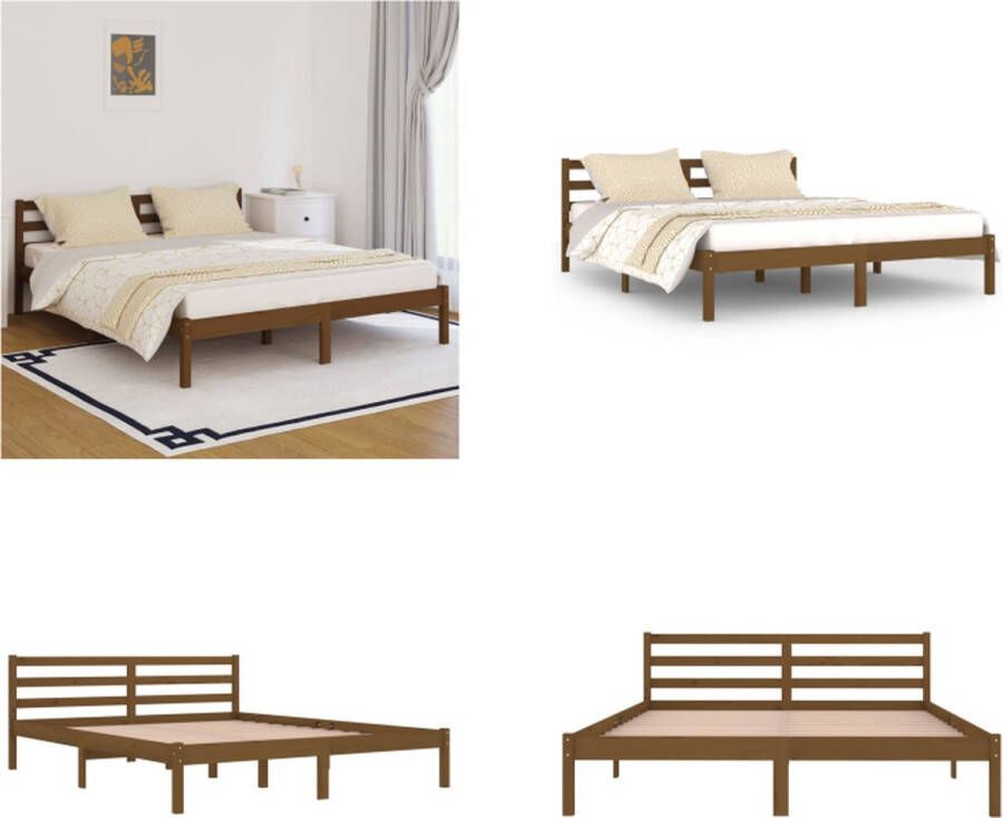 VidaXL Bedframe massief grenenhout honingbruin 160x200 cm Bedframe Bedframes Bed Bedbodem