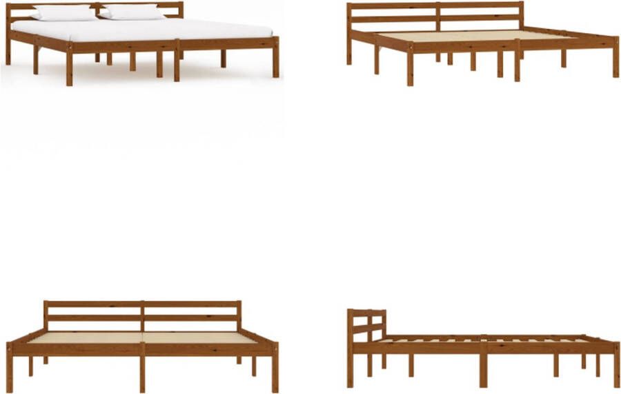 VidaXL Bedframe massief grenenhout honingbruin 160x200 cm Bedframe Bedframes Bed Frame Bed Frames - Foto 2