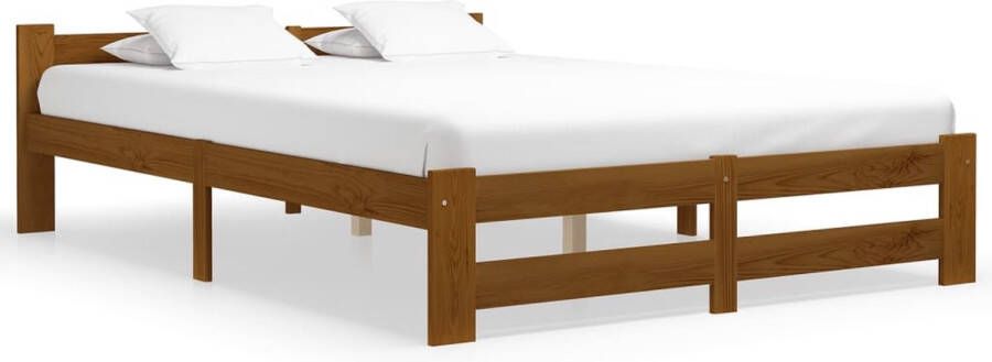 VidaXL -Bedframe-massief-grenenhout-honingbruin-180x200-cm