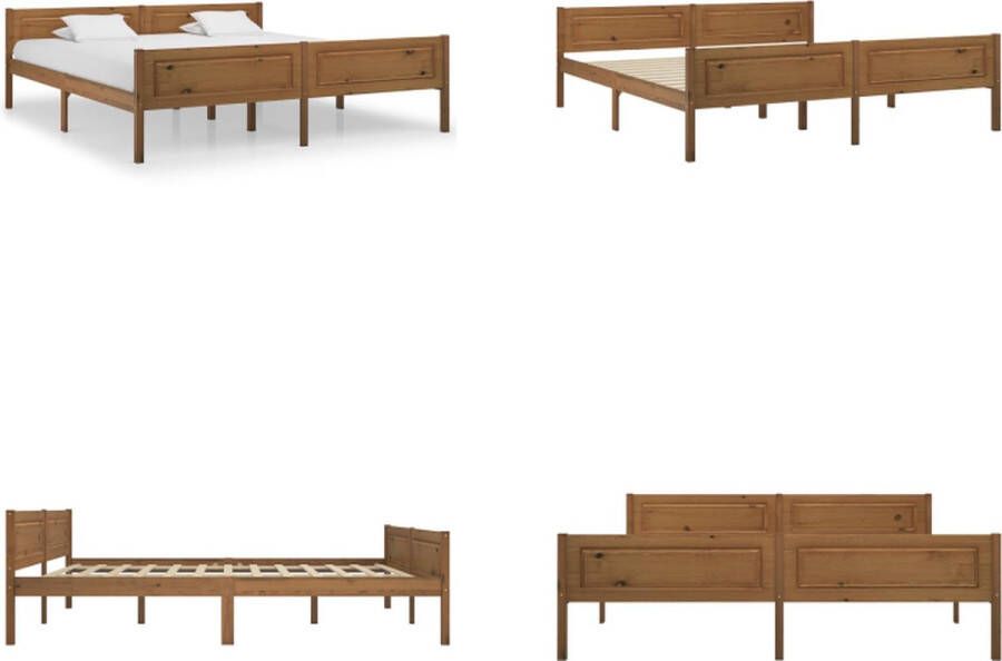 VidaXL Bedframe massief grenenhout honingbruin 180x200 cm Bedframe Bed Frame Bed Frames - Foto 2