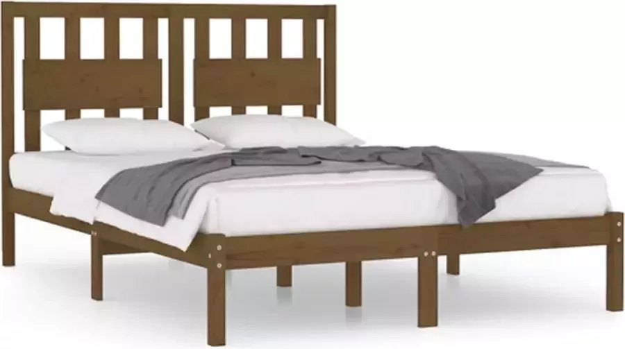 VidaXL -Bedframe-massief-grenenhout-honingbruin-200x200-cm - Foto 3