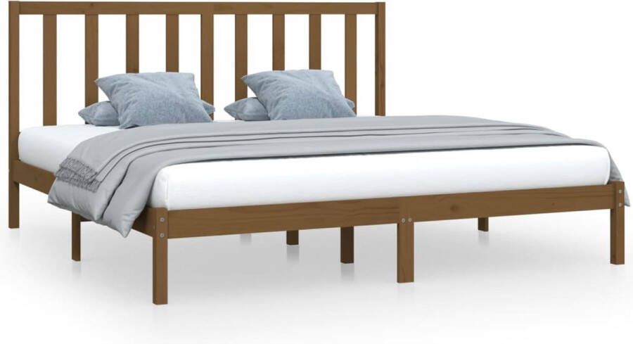 VidaXL -Bedframe-massief-grenenhout-honingbruin-200x200-cm - Foto 3