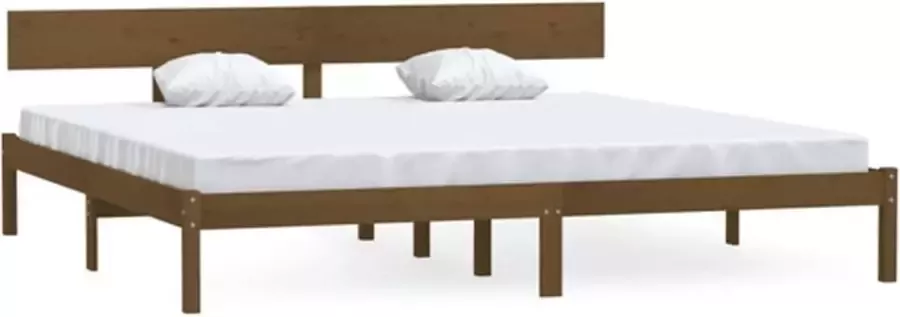 VidaXL -Bedframe-massief-grenenhout-honingbruin-200x200-cm - Foto 3