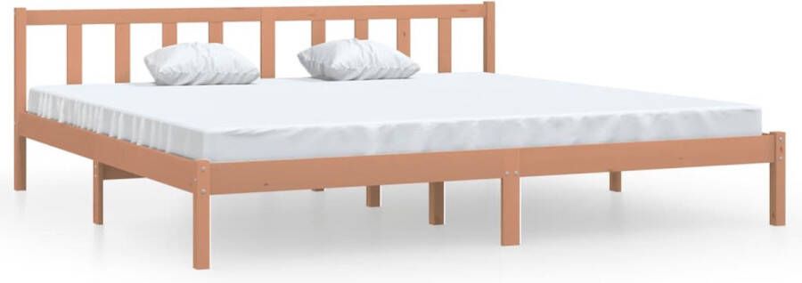 VidaXL -Bedframe-massief-grenenhout-honingbruin-200x200-cm