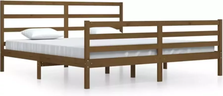 VidaXL -Bedframe-massief-grenenhout-honingbruin-200x200-cm - Foto 6