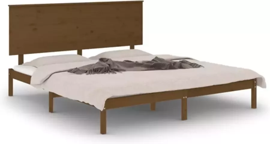 VidaXL -Bedframe-massief-grenenhout-honingbruin-200x200-cm - Foto 2