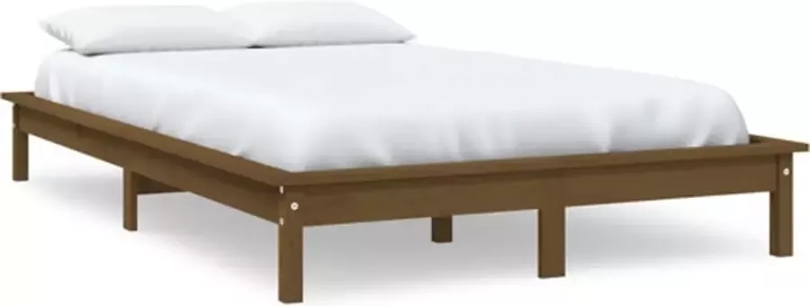 VidaXL -Bedframe-massief-grenenhout-honingbruin-200x200-cm - Foto 4