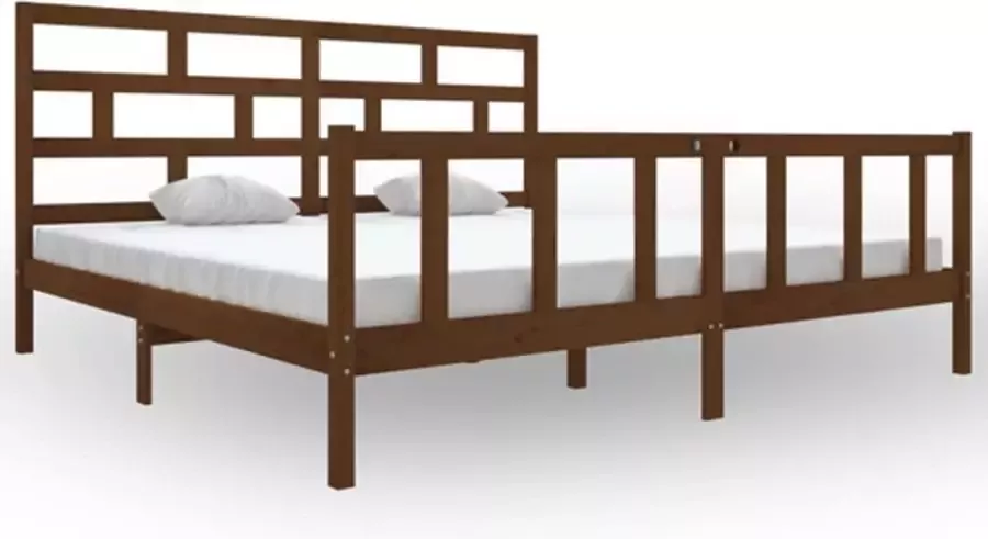 VidaXL -Bedframe-massief-grenenhout-honingbruin-200x200-cm - Foto 2