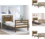 VidaXL Bedframe Massief grenenhout Honingbruin 205.5 x 105.5 x 100 cm Multiplex lattenbodem Bed - Thumbnail 1