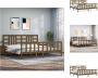 VidaXL Bedframe Massief Grenenhout Honingbruin 205.5 x 205.5 x 100 cm Multiplex lattenbodem Bed - Thumbnail 2