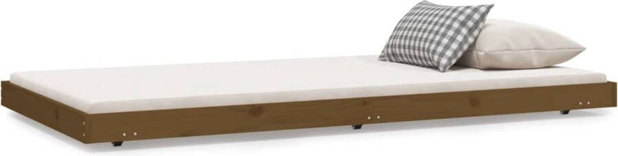 VidaXL -Bedframe-massief-grenenhout-honingbruin-80x200-cm