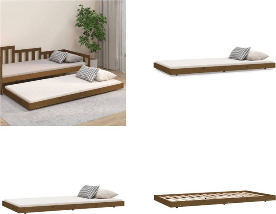 VidaXL Bedframe massief grenenhout honingbruin 80x200 cm Bedframe Bedframes Eenpersoonsbed Bed