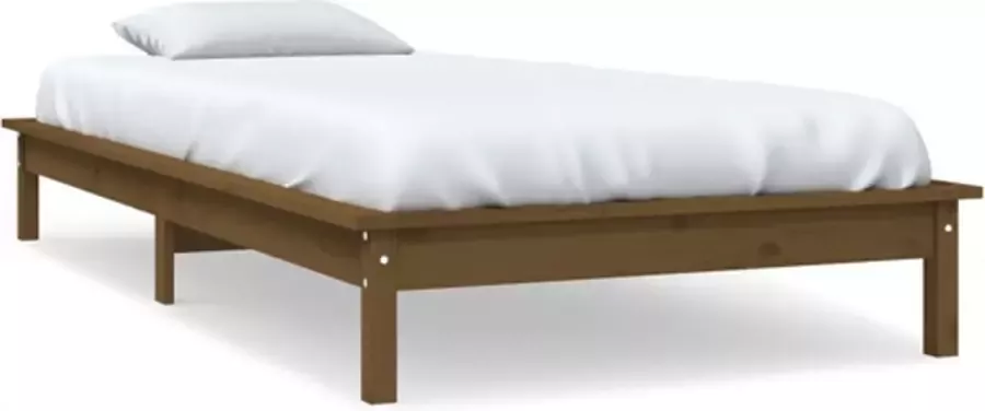 VidaXL -Bedframe-massief-grenenhout-honingbruin-90x190-cm-3FT-Single - Foto 3