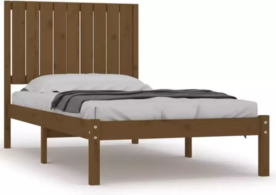 VidaXL Bedframe massief grenenhout honingbruin 90x190 cm 3FT Single - Foto 2