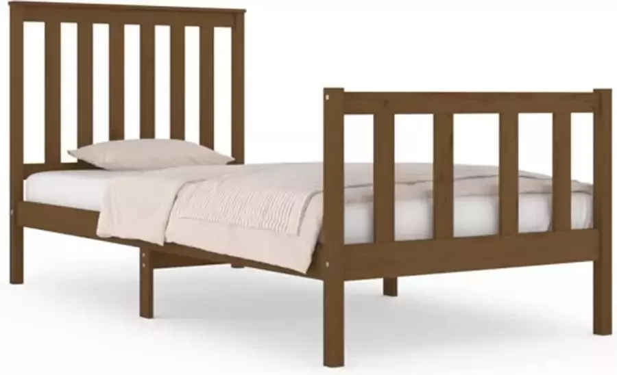 VidaXL -Bedframe-massief-grenenhout-honingbruin-90x190-cm-3FT-Single - Foto 3