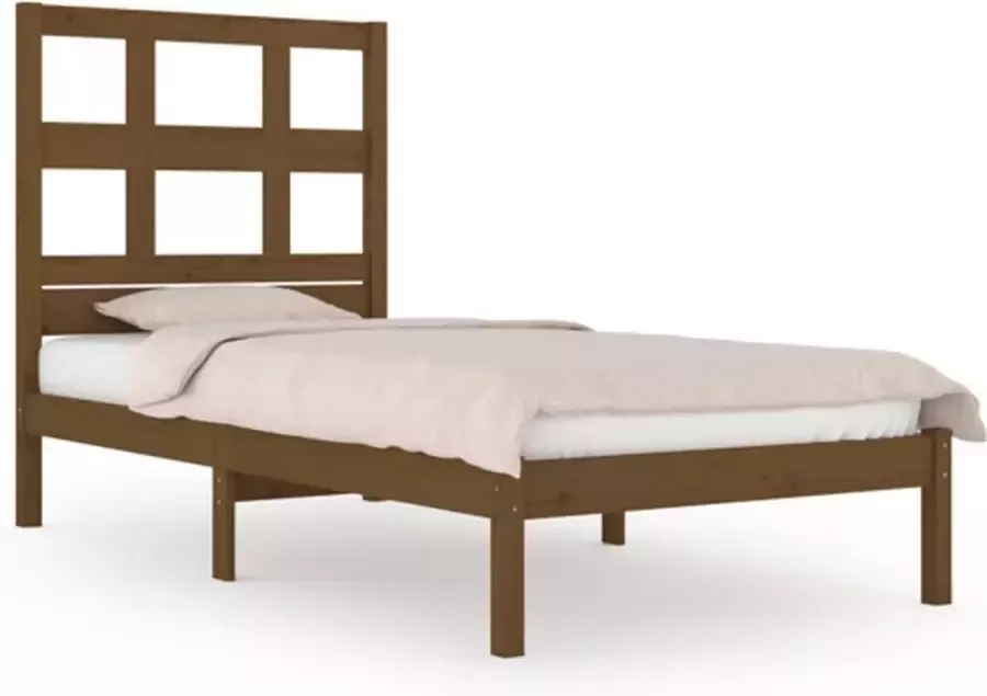 VidaXL Bedframe massief grenenhout honingbruin 90x190 cm 3FT Single - Foto 3