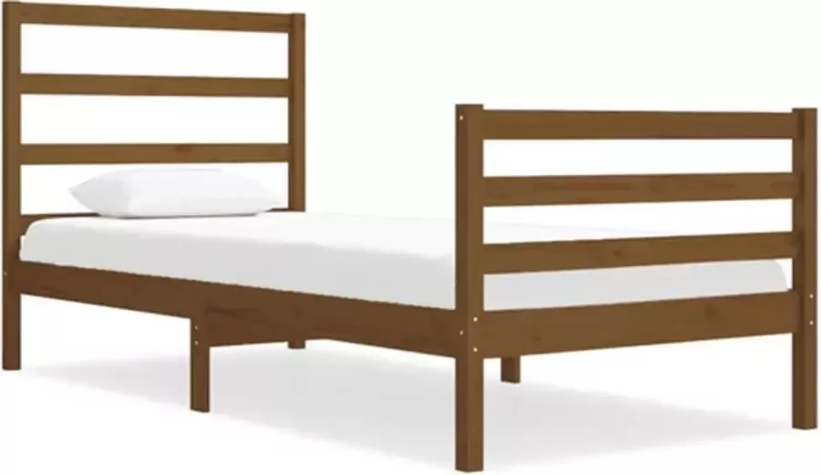 VidaXL Bedframe massief grenenhout honingbruin 90x190 cm 3FT Single - Foto 3