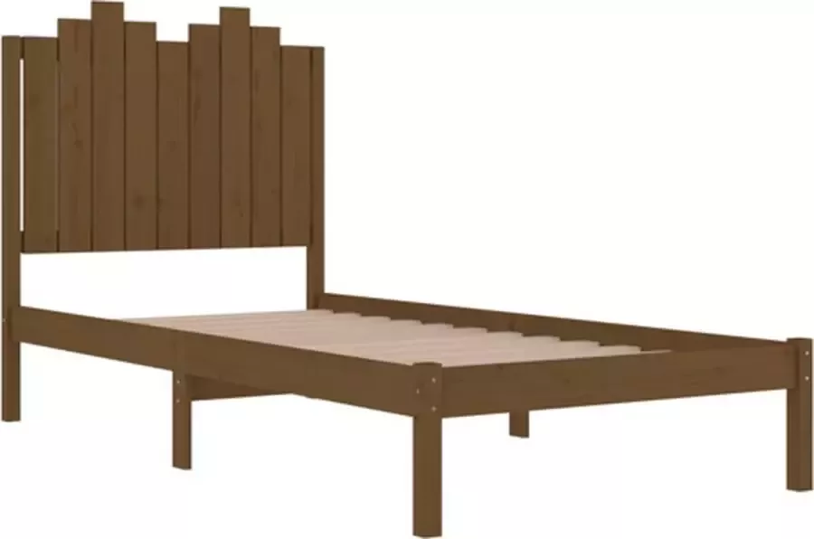 VidaXL Bedframe massief grenenhout honingbruin 90x190 cm 3FT Single - Foto 3