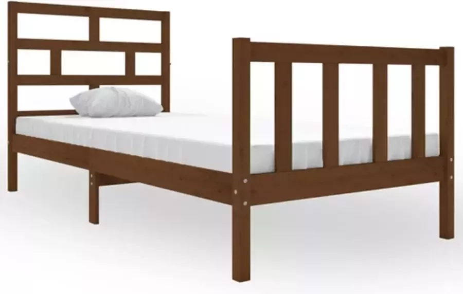 VidaXL -Bedframe-massief-grenenhout-honingbruin-90x190-cm-3FT-single - Foto 2